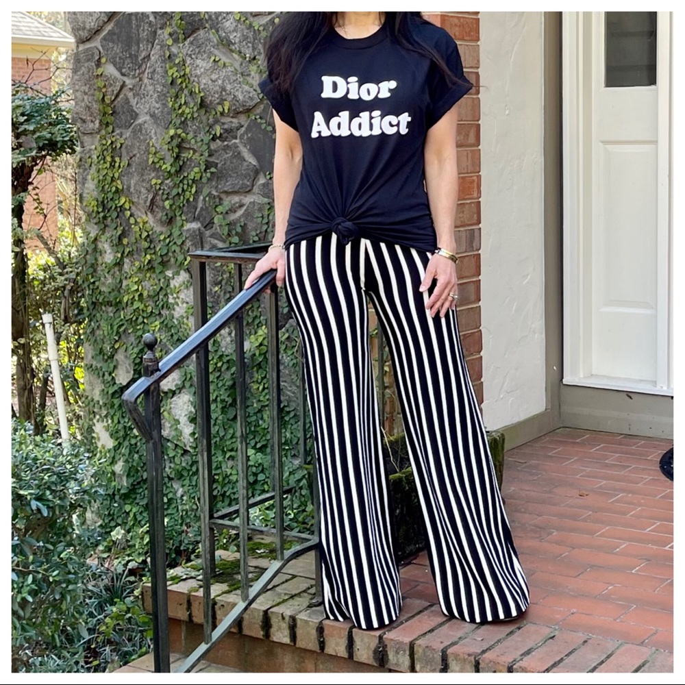 Fabulous viscose blend wide leg striped pants - Picture 3 of 11